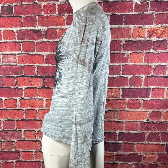 Affliction Men's Long Sleeve Graphic T-shirt -Gray/Black -Various Sizes- NWT - Picture 5 of 12